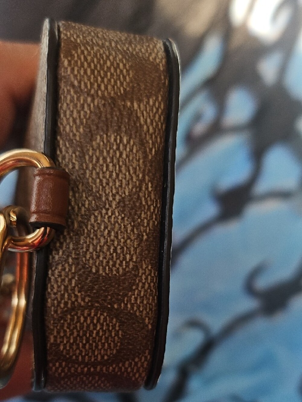 Coach Brown Monogram Mini Key Pouch with Gold Hardware - Picture 8 of 13